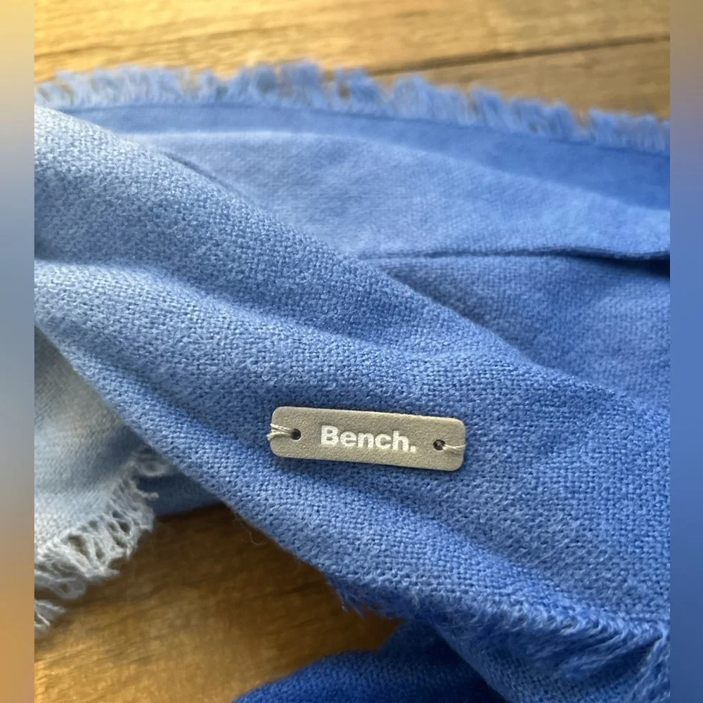 BENCH Blue & Light Gray Ombré Infinity Scarf | Lightweight Soft Frayed Trim